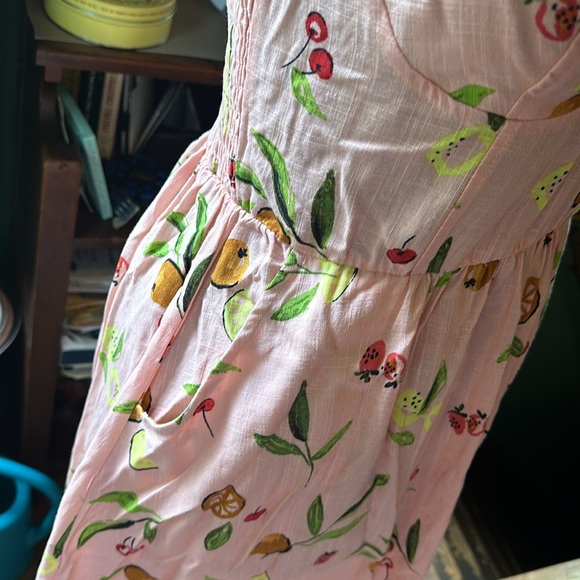 NWT Fruit midi dress with tie shoulders - Picture 4 of 6